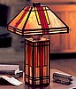 Genuine Stained Glass Tiffany Mission Accent Table Lamp