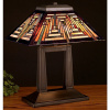 Mission Craftsman Dual Post Tiffany Table Lamp